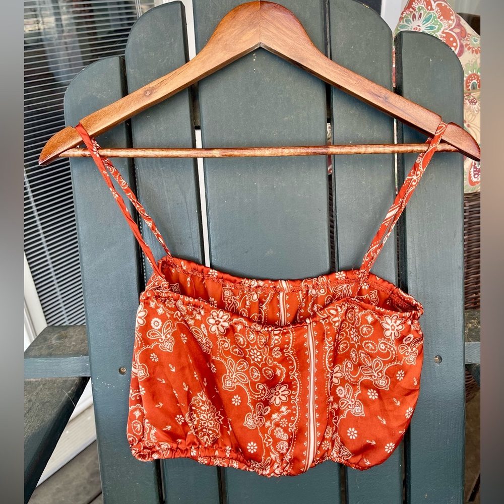 Cute little satin crop top from Janet Chung